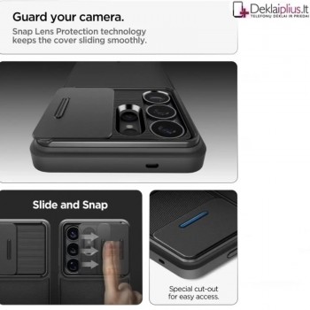 Spigen Optik Armor dėklas su kameros apsauga - juodas (Samsung Galaxy S26 Ultra)
